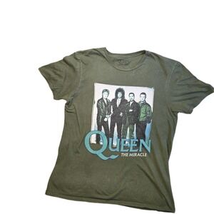 Queen The Miracle Official Shirt LARGE Green Short Sleeve